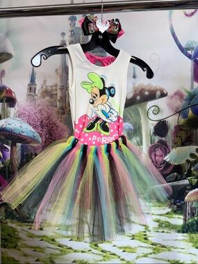 Minnie Mouse T Shirt and Shorts with Tulle Skirt for Kids